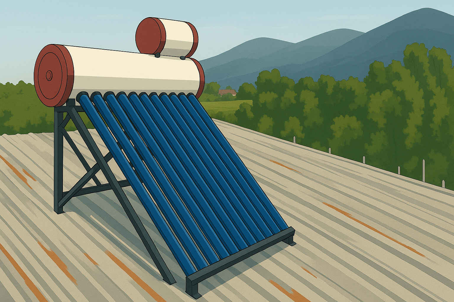 18 Tüplü Vakum Tüplü Güneş Enerji Sistemi